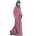 Kaftan abaya in dual color- Puce Pink-Grey
